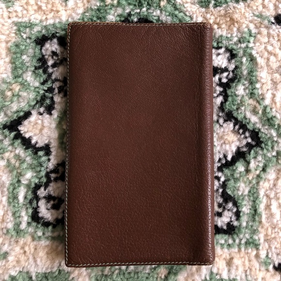 Hermès AUTHENTIC Vision Simple Leather Agenda Notebook Cover Dark Brown Blue - Picture 4 of 16